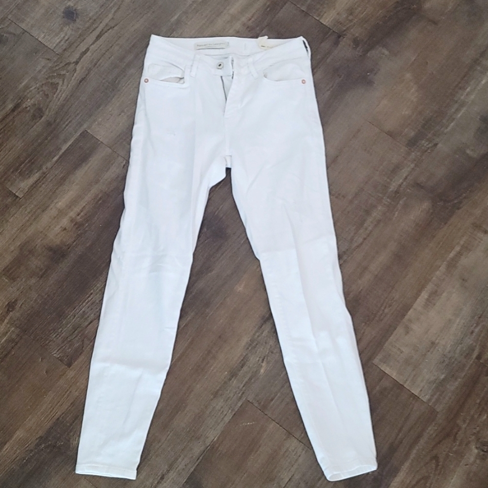 Pilcro and the Letterpress anthropologie white jeans sz26